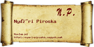 Nyári Piroska névjegykártya
